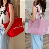 BOLSO Reversible Casual Fabric Stripes Print Tote Bag