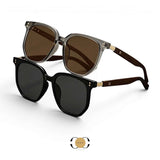 ILUV Retro Wood Legs Round Frame Versatile Sunglasses