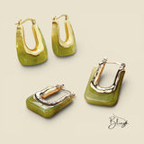 BLING Geo Vintage Retro Gold Edge Earrings