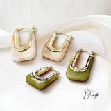 BLING Geo Vintage Retro Gold Edge Earrings