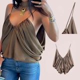 PREORDER GBOSS Drape Pleated Deep V Camisole
