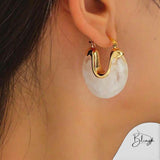 BLING Vintage Retro Gold Edge Hoop Earrings