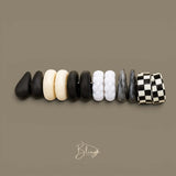 BLING 6pairs Vintage Black & White Earrings Sets