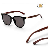 ILUV Retro Wood Legs Round Frame Versatile Sunglasses