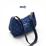 BOLSO Denim Diamond Quilt Shoulder Bag