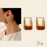 BLING Geo Vintage Retro Gold Edge Earrings