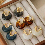 BLING Vintage Retro Gold Edge Hoop Earrings