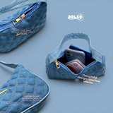 BOLSO Denim Diamond Quilt Shoulder Bag