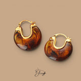 BLING Vintage Retro Gold Edge Hoop Earrings