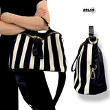 BOLSO Premium Vertical Stripe Tote Bag | Spacious Multiway Women’s Work & Daily Bag