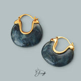 BLING Vintage Retro Gold Edge Hoop Earrings