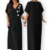 BLK Flower Embellished Woven Maxi Kaftan Dress