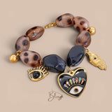 BLING Evil Eye Boho Bead Bracelet Charm