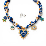 BLING Charms Boho Evil Eye Pendant Scarf Necklace