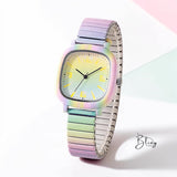 BLING Time Evil Eye Rainbow Elastic Band Watch