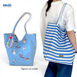 BOLSO Reversible Canvas Stripes Embro Shopper's Tote Bag