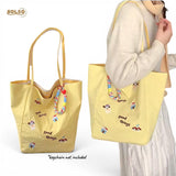 BOLSO Reversible Canvas Stripes Embro Shopper's Tote Bag