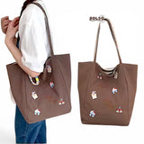 BOLSO Reversible Canvas Stripes Embro Shopper's Tote Bag