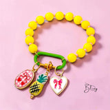 BLING Dopamine Colorful Oil Drip Charms Beaded Bracelet
