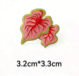BLING 4pcs Monstera Brooch Colored Oil Drip Brooch