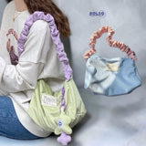 BOLSO Corduroy Scrunchie Strap Macaron Shoulder Bag