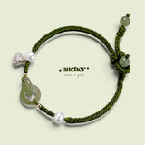 ANCHOR Double Jade Ring Eastern Adjustable Charm Bracelet