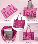 PREORDER BOLSO Large Knit Letter Open Tote Everyday Bag