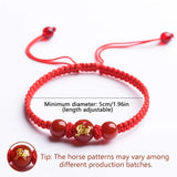 BLING 2026 Lucky Charm Bracelet - Horse Bead in Red Braid Cord