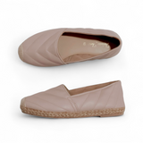 AMITY Quilted Chevron Leather Abaca Espadrilles