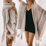 WRAP Boho Ethnic Shawl | Cozy Layered Poncho
