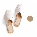 ORCHID Weaved Canvas Mules – Abaca Sole | Closed Toe | Natural Comfort