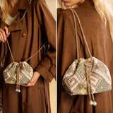 BOLSO Vintage Mini Bucket Chain Strap Crossbody Bag