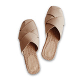 ORCHID Weaved Canvas Mules – Abaca Sole | Closed Toe | Natural Comfort