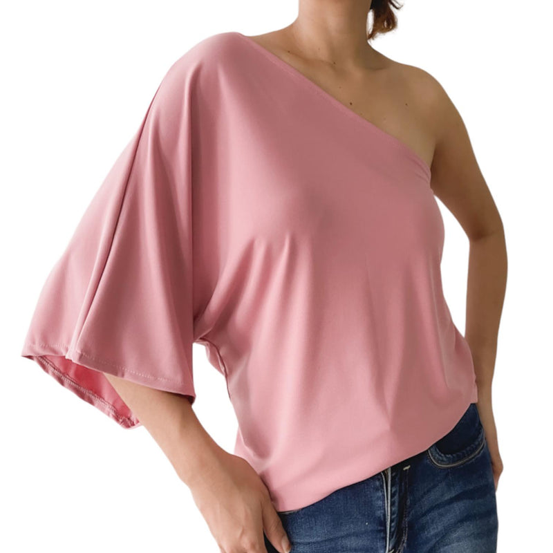 CLEARANCE] ESTELA Venus Cut One Shoulder Kimono Sleeve Top – Indiana Jane  MNL