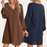 SUNDAY Lantern Sleeve Boho Polka Dress