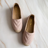 AMITY Quilted Chevron Leather Abaca Espadrilles